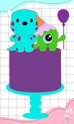 Arquivo Corte Topo de Bolo Monstros Sa Cute 003