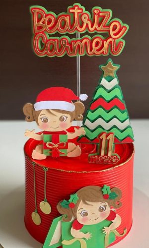 Arquivo Corte: Topo de Bolo Natal Baby Menina 053