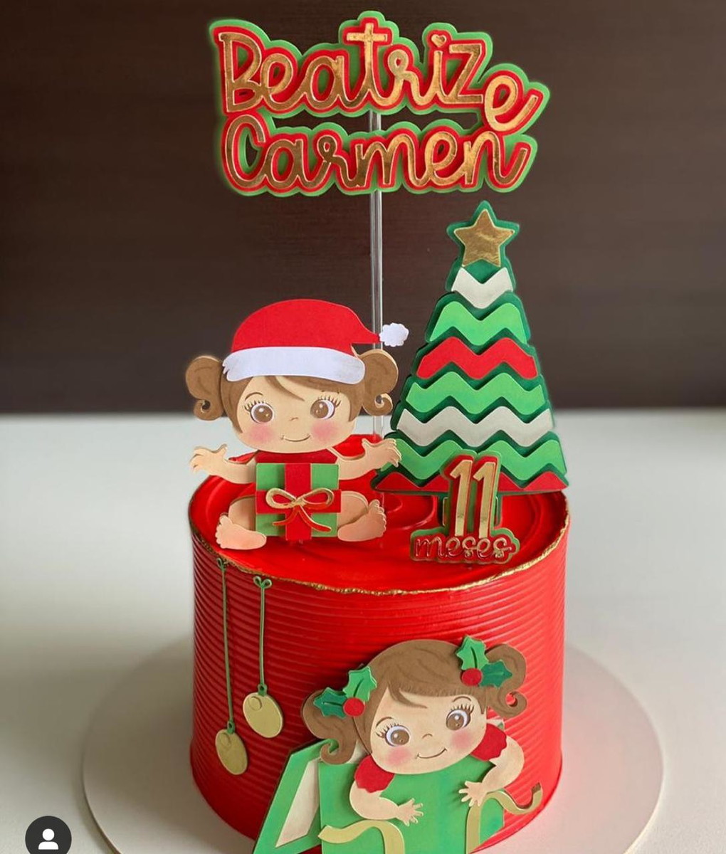 Arquivo Corte: Topo de Bolo Natal Baby Menina 053