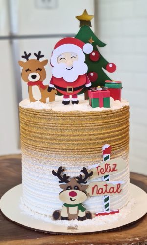 Arquivo Corte Topo de Bolo Natal Papai Noel Cute 149