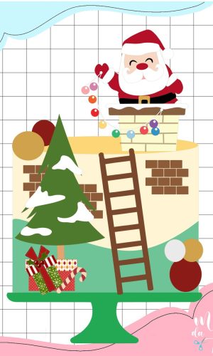 Arquivo Corte: Topo de Bolo Natal Papai Noel Cute 206