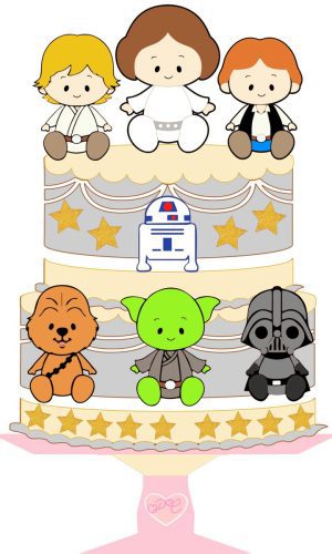 Arquivo Corte: Topo de Bolo Star Wars Cute 008