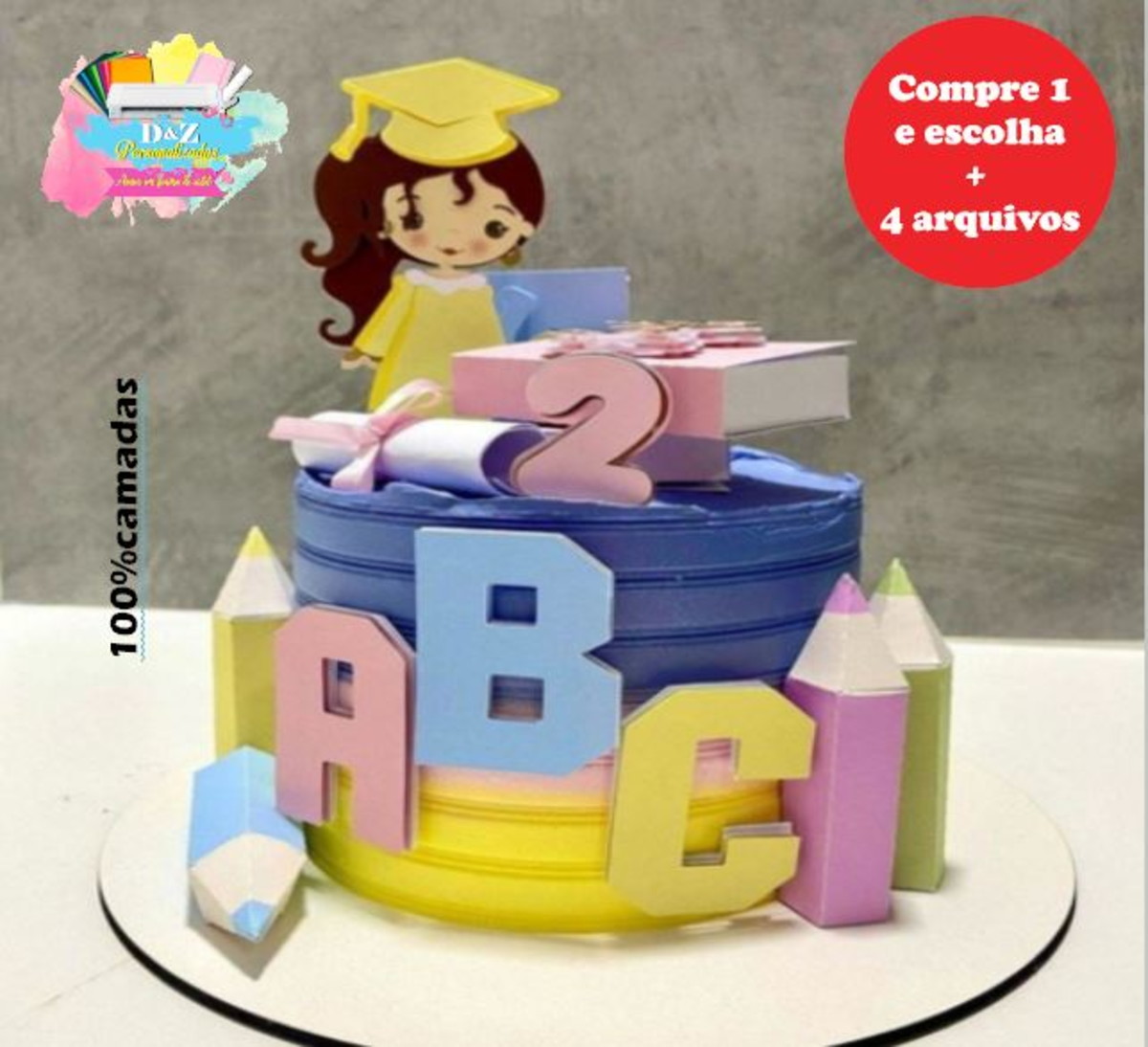 Arquivo Corte -topo Formatura Abc Menina -cod-954