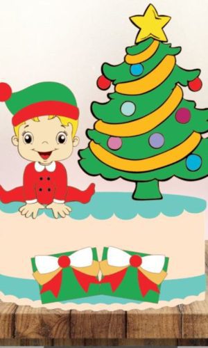 Arquivo Corte - Topo Natal Menino em Camadas -cod.488