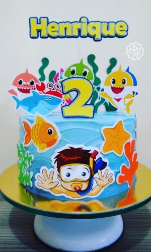 Arquivo de Corte - Baby Shark Topo de Bolo Ganhe +3 Produtos
