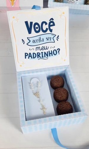 Arquivo de Corte Caixa Convite Batizado Padrinho