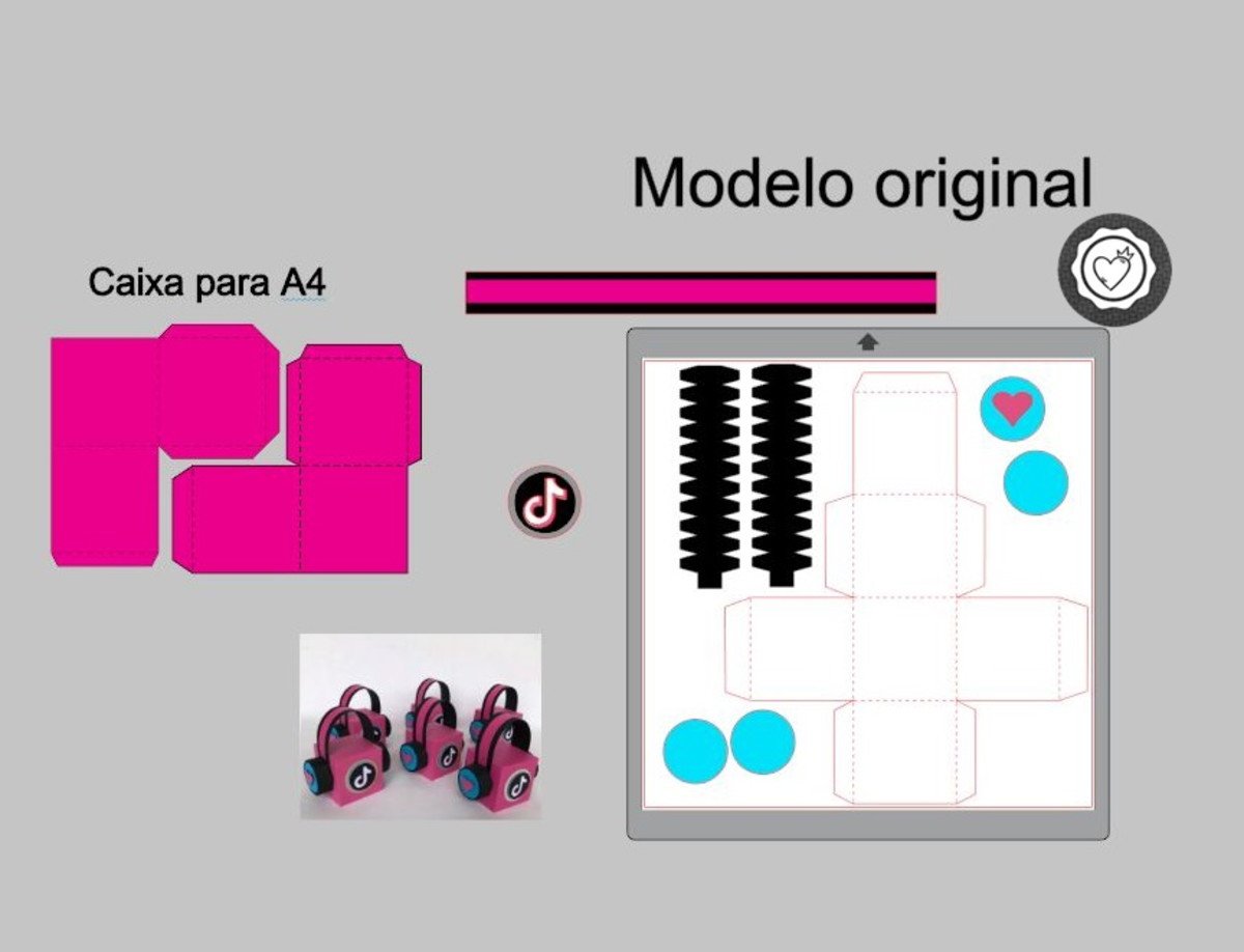 Arquivo de Corte Caixa Fone Tik Tok Studio e pdf - Imagem 2