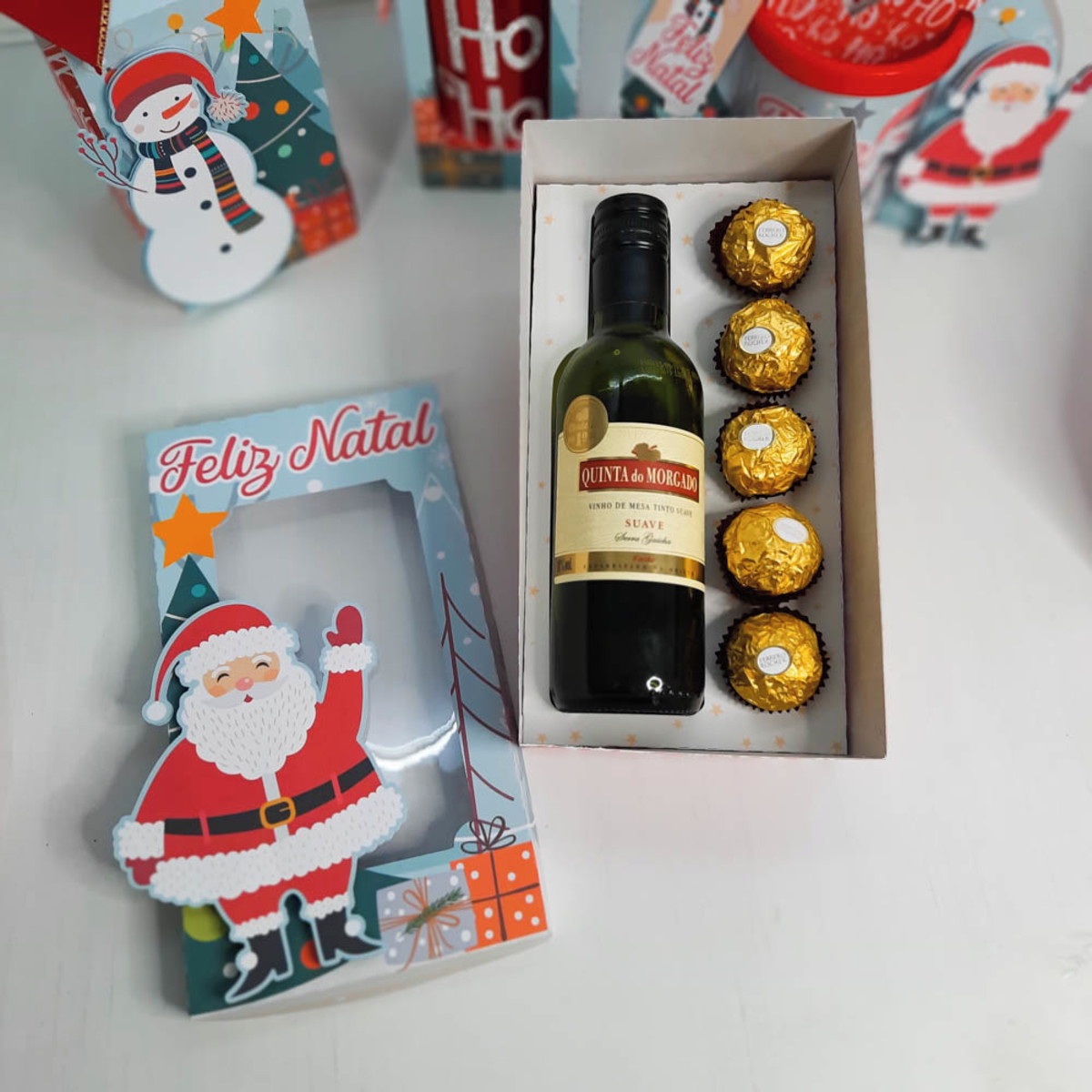 Arquivo de Corte Caixa para Mini Vinho Tema Natal - Imagem 2