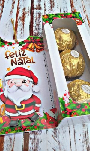 Arquivo de Corte Caixa para 3 Doces de Natal