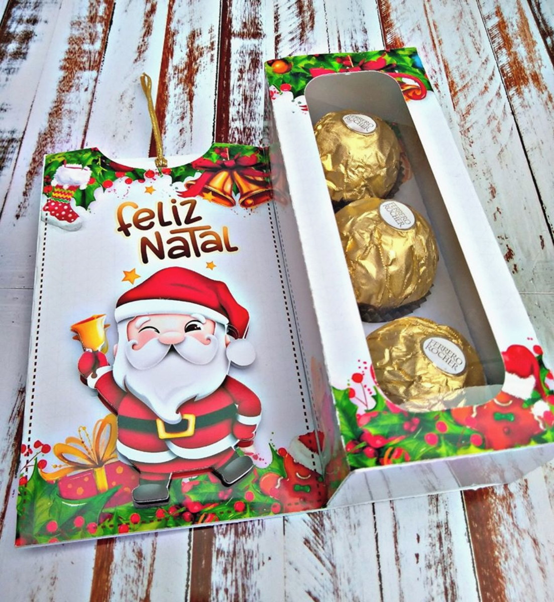 Arquivo de Corte Caixa para 3 Doces de Natal