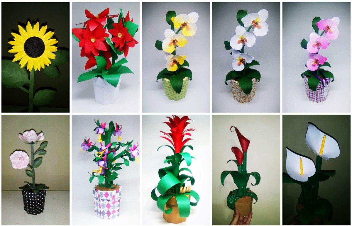 Arquivo de corte caixas jarros de flores