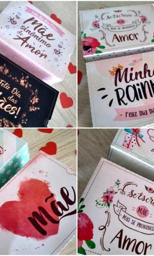 Arquivo de corte Caixas para 6 doces dia das Maes