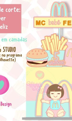 Arquivo de Corte: Cake topper Mc Bebê Feliz
