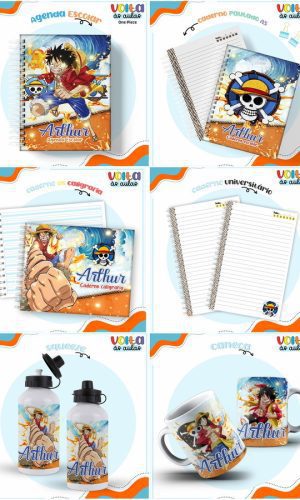 Arquivo de Corte Combo Etiquetas Escolar One Piece