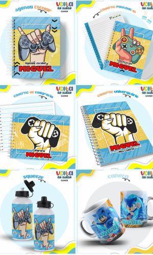 Arquivo de Corte Combo Etiquetas Escolar Gamer