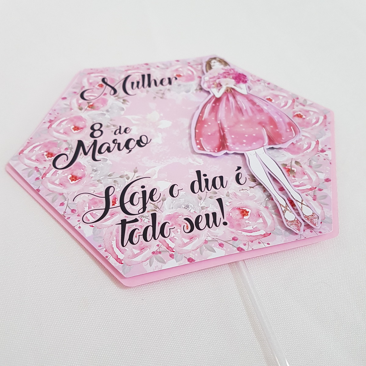 Arquivo de Corte Dia da Mulher CI Topo de Bolo 02 Studio/PDF - Imagem 3