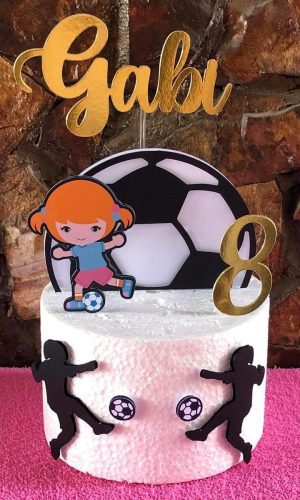 Arquivo de Corte Digital - Topo de Bolo Futebol Menina
