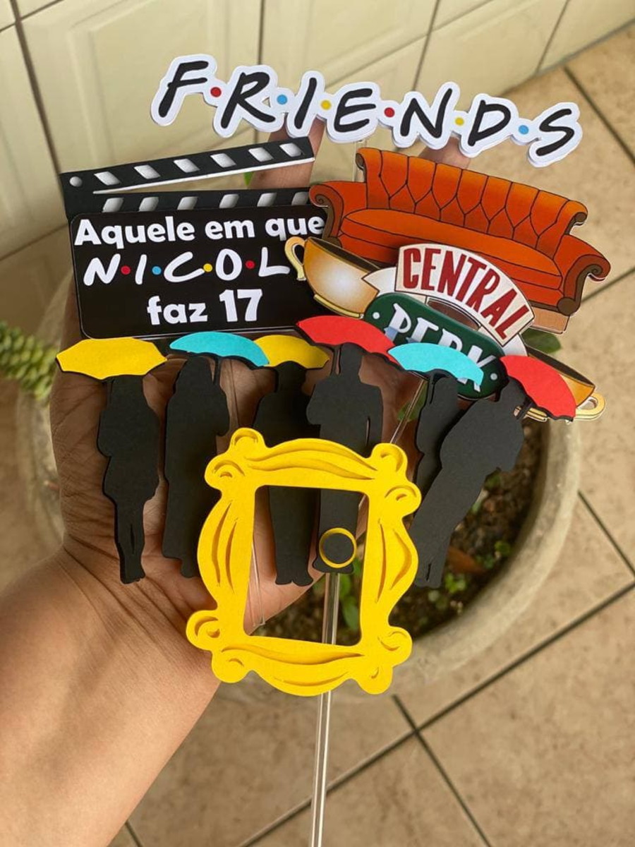 Arquivo de corte topo de bolo friends