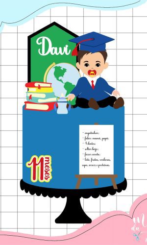 Arquivo de Corte: Formatura Mesversário Menino Camadas 013