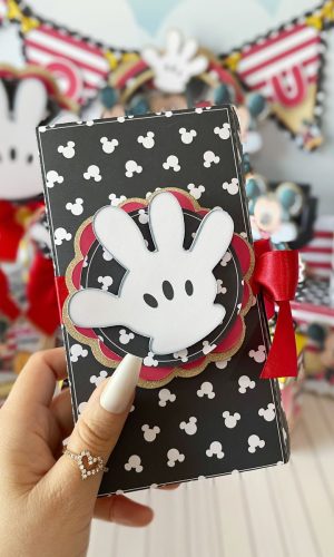 Arquivo de Corte Caixa Convite Mickey Mouse Aquarela