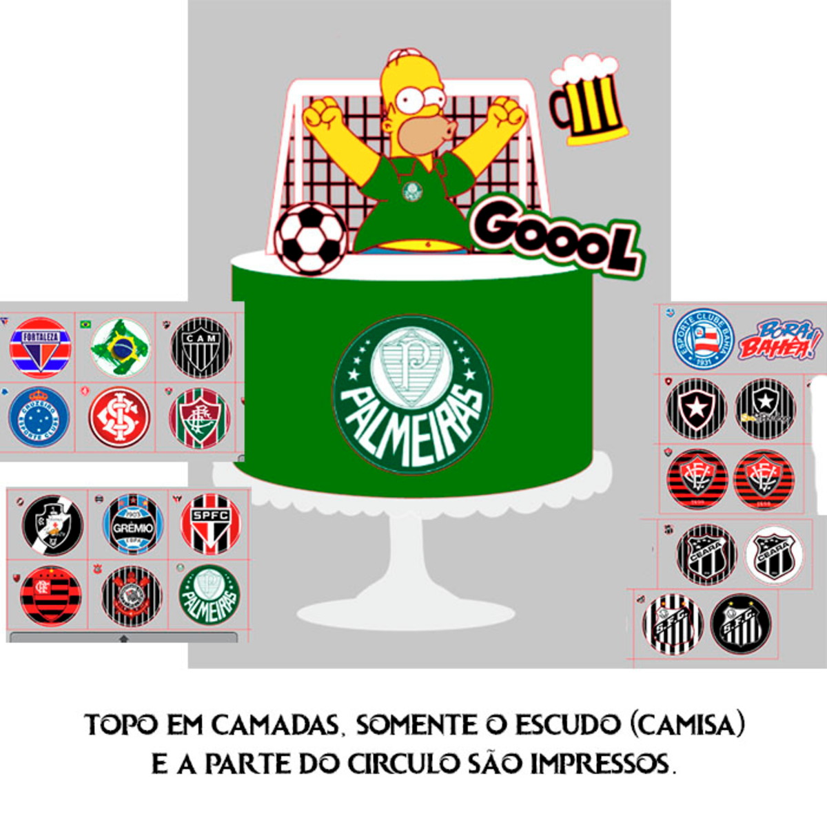 Arquivo de Corte Kt Topo de Bolo Homer Simpsons Time +BRINDE