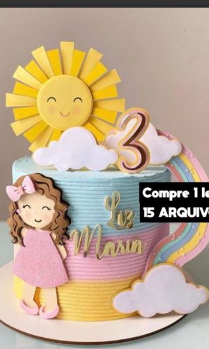 Arquivo de Corte- Menina e Arco Íris