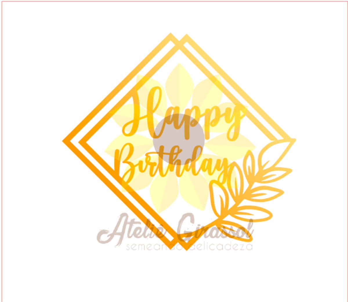 Arquivo Placa Happy Birthday Topo de Bolo Ganhe +3 Produtos