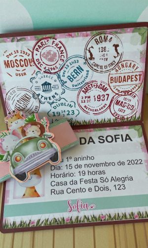 Arquivo de Corte Convite Safari Menina Studio e pdf