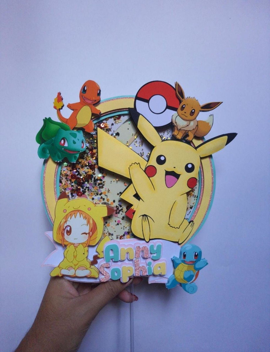 Arquivo de Corte Pokémon Shaker Pikachu e Menina em Camadas