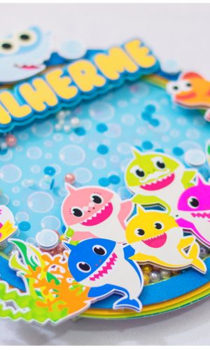 Arquivo de Corte Shaker Topo de Bolo Baby Shark