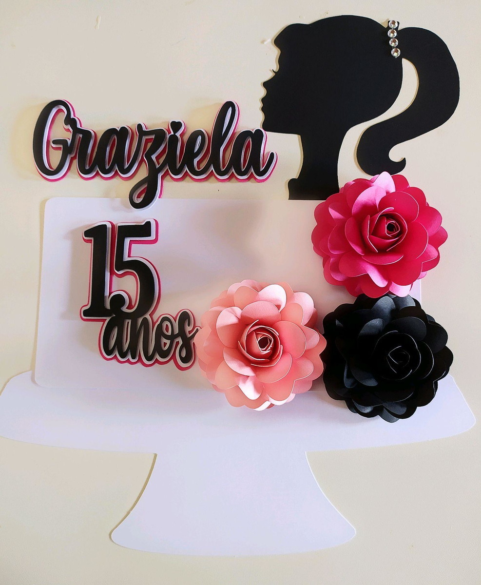 Arquivo de corte Topo 15 anos flores rosto de mulher +brinde