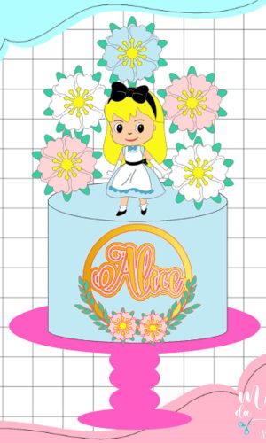 Arquivo de Corte: Topo Alice no Pais das Maravilhas Cute 011
