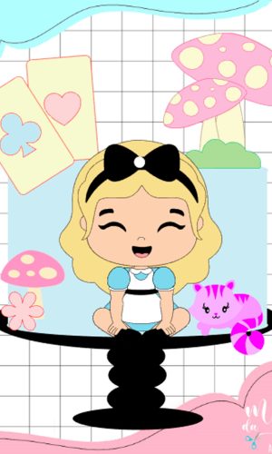 Arquivo de Corte: Topo Alice no Pais das Maravilhas Cute 012