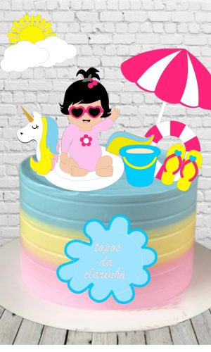 Arquivo de Corte Topo Bolo Baby Pool Party Camada