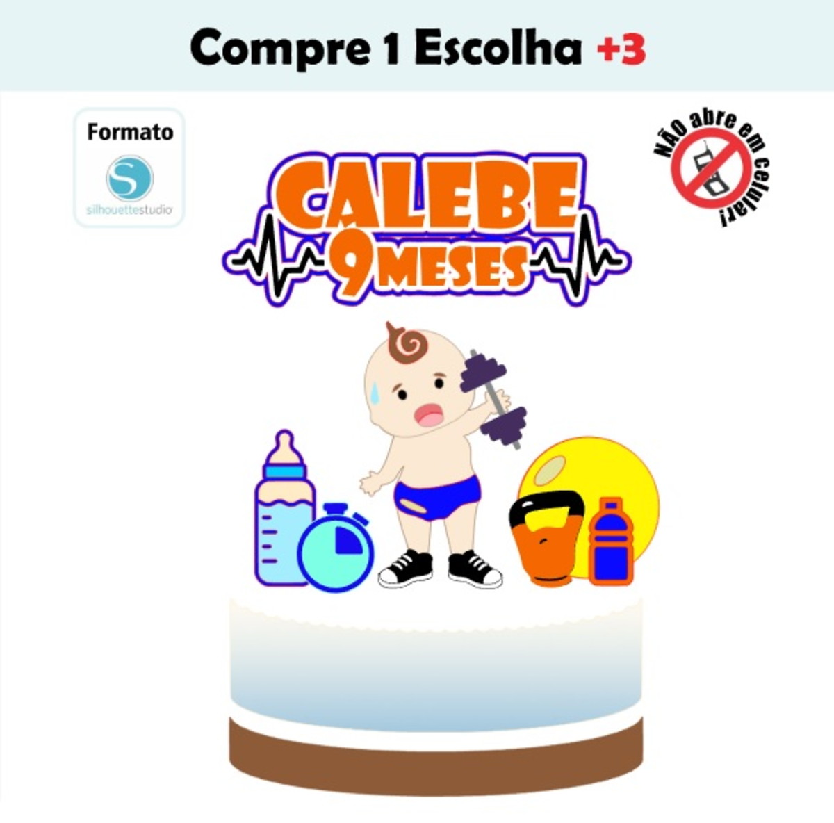 Arquivo de Corte Topo Bolo Bebê Fitness