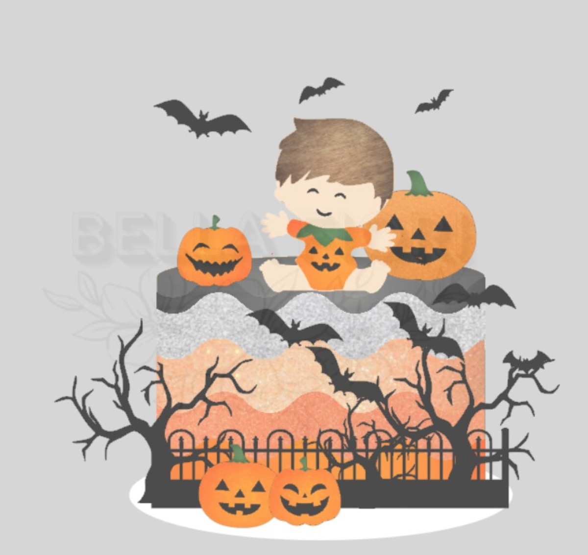 Arquivo de Corte Topo Bolo Halloween Baby Cute 0510 - Bf