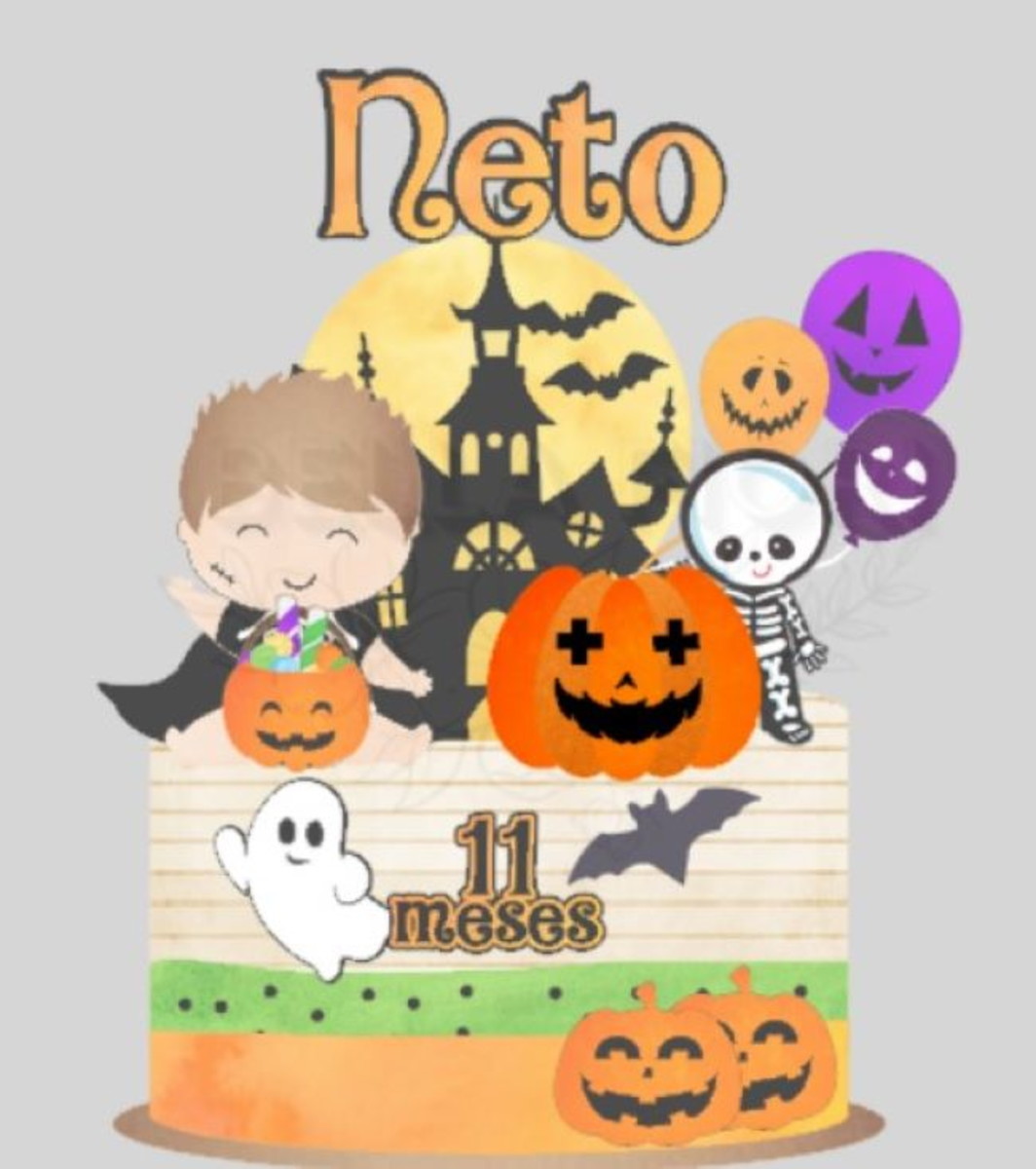 Arquivo de Corte Topo Bolo Halloween Cute 2410 - Bf