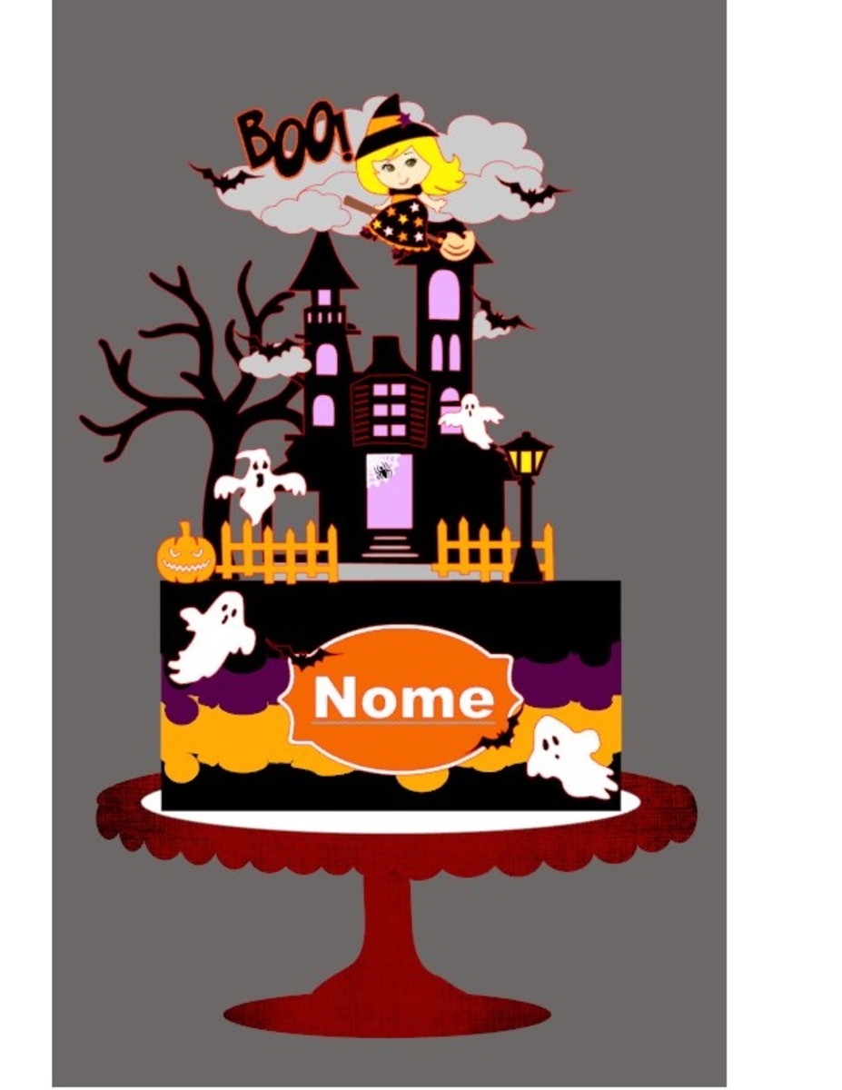 Arquivo de Corte Topo Bolo Halloween Menina