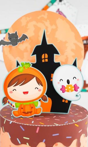 Arquivo de Corte Topo Bolo Halloween Menina