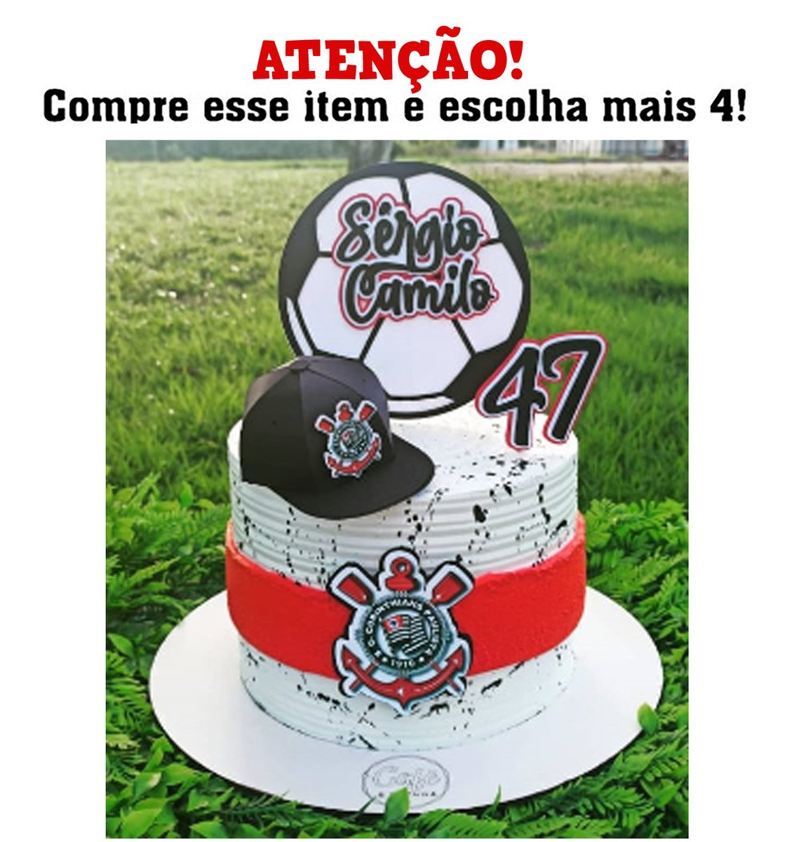 Arquivo de Corte Topo Bolo Timão Corínthíans + Boné 3d 001