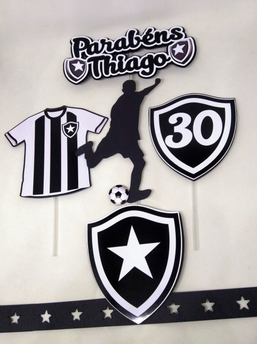 Arquivo de corte - TOPO DE BOLO 001 BOTA FOGO FUTEBOL - Imagem 2