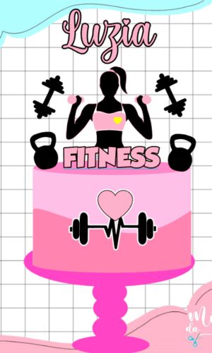 Arquivo de Corte: Topo de Bolo Academia Mulher Fitness 005