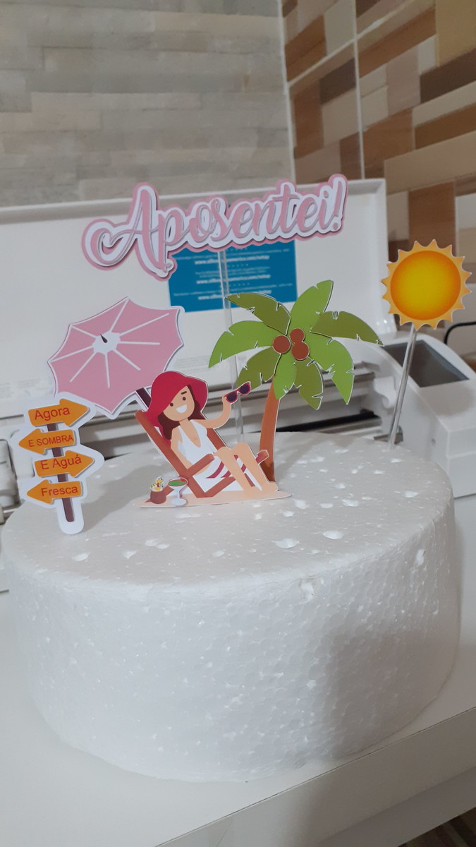 10 Arquivos Por R$ 10,00 Topo de Bolo 5-aposentei Mulher - Imagem 3