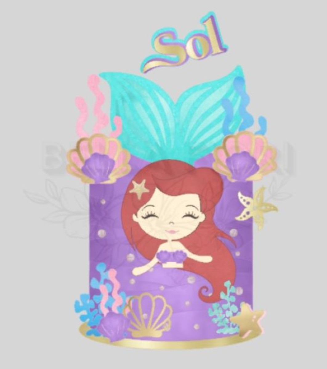 Arquivo de Corte Topo de Bolo Ariel Cute 1506 - Bf