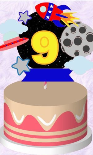 Arquivo de Corte Topo de Bolo Astronauta Menino #1116