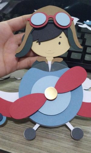 Arquivo de Corte Topo de Bolo Aviador Menino