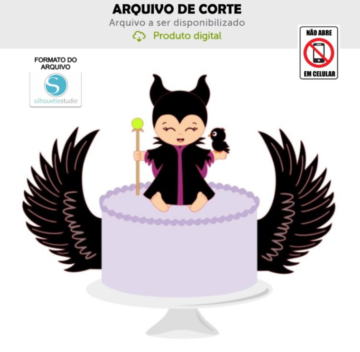 Arquivo de Corte Topo de Bolo Baby Malévola