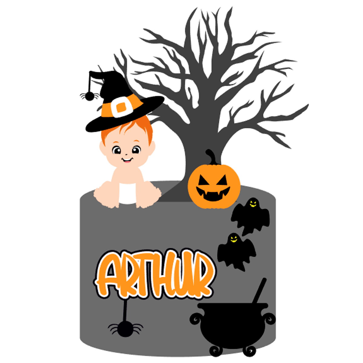 Arquivo de Corte: Topo de Bolo Baby Menino Halloween 019