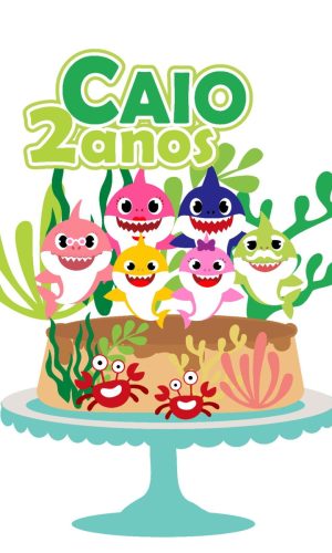 Arquivo de corte Topo de Bolo Baby Shark 02