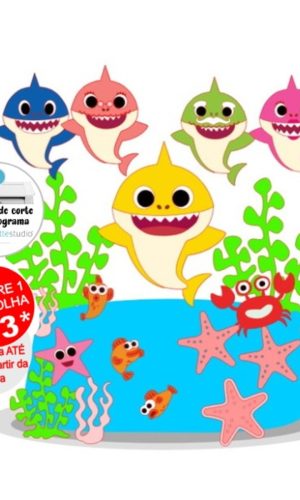 Arquivo de Corte Topo de Bolo Baby Shark